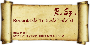 Rosenblüh Szórád névjegykártya