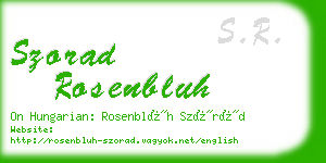 szorad rosenbluh business card